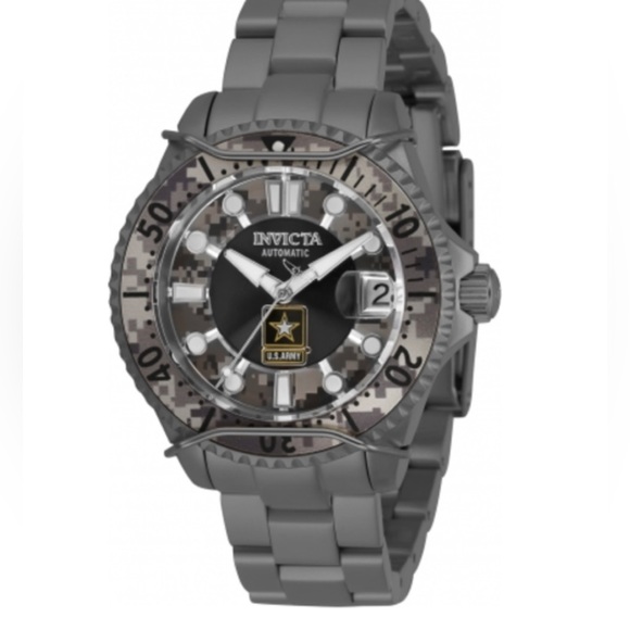 INVICTA 31858 38mm Grand Diver Army Auto Stainless Steel Bracelet Watch-Gunmetal - Picture 1 of 14